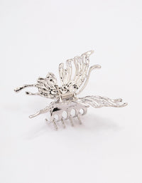 Rhodium Melted Butterfly Hair Claw Clip - link has visual effect only