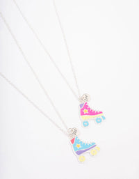 Kids Silver Roller Skate Pendant Necklace Pack - link has visual effect only