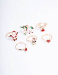 Kids Christmas Santa Ring 6-Pack - link has visual effect only