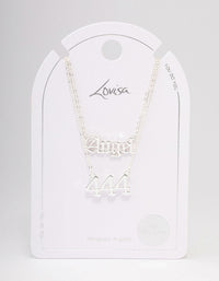 Silver Plated Angel Number '444' Necklace Pack - link has visual effect only