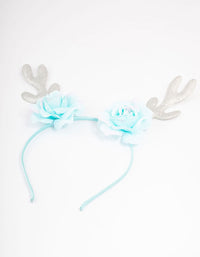 Kids Fabric Christmas Rose Sequin Antler Headband - link has visual effect only