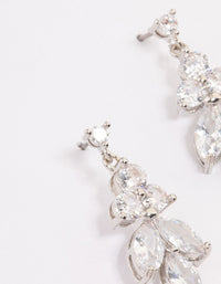 Rhodium Cubic Zirconia Pearl Drop Earrings - link has visual effect only