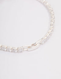 Silver Multi Cubic Zirconia Stone Tennis Bracelet - link has visual effect only