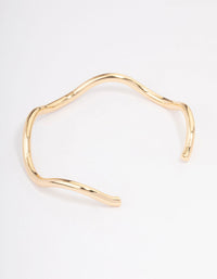 Gold Plated Wavy Wrist Cuff - link has visual effect only