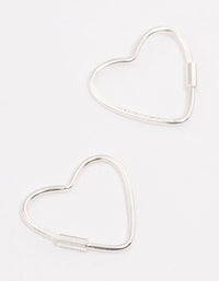 Sterling Silver Heart Hoop Earrings 12mm - link has visual effect only