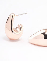 Rose Gold Chunky Teardrop Hoop Earrings - link has visual effect only