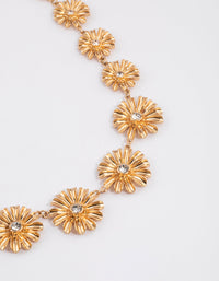 Gold Multi Flower Short Necklace - link has visual effect only