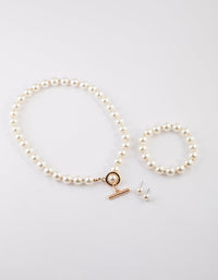 Gold Pearl Matching Jewellery Set - link has visual effect only