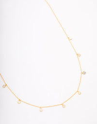 Gold Plated Sterling Silver Cubic Zirconia Droplet Pendant Necklace - link has visual effect only