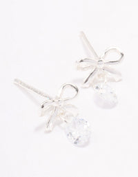 Sterling Silver Bow & Pear Drop Earrings - link has visual effect only