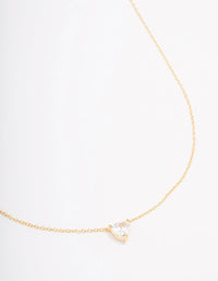 Gold Plated Sterling Silver Cubic Zirconia Heart Pendant Necklace - link has visual effect only