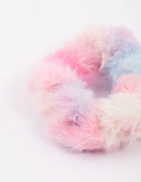 Bright Fluffy Rainbow Hair Scrunchie - link has visual effect only