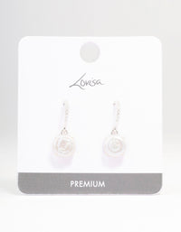 Silver Plated Cubic Zirconia & Freshwater Pearl Hook Drop Earrings - link has visual effect only