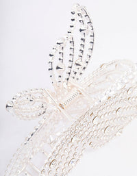 Silver Diamante Butterfly Hair Claw Clip - link has visual effect only