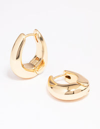 Gold Plated Small Bold Oval Hoop Earrings - link has visual effect only