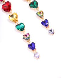 Gold Multi Heart Drop Earrings - link has visual effect only