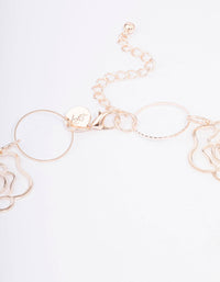 Rose Gold Rose Link Necklace - link has visual effect only