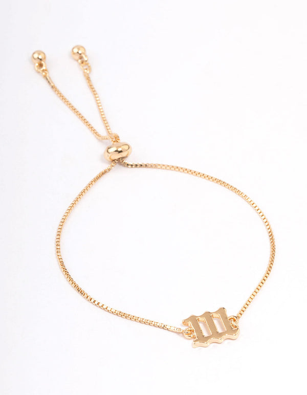 Gold Plated 111 Angel Number Bracelet