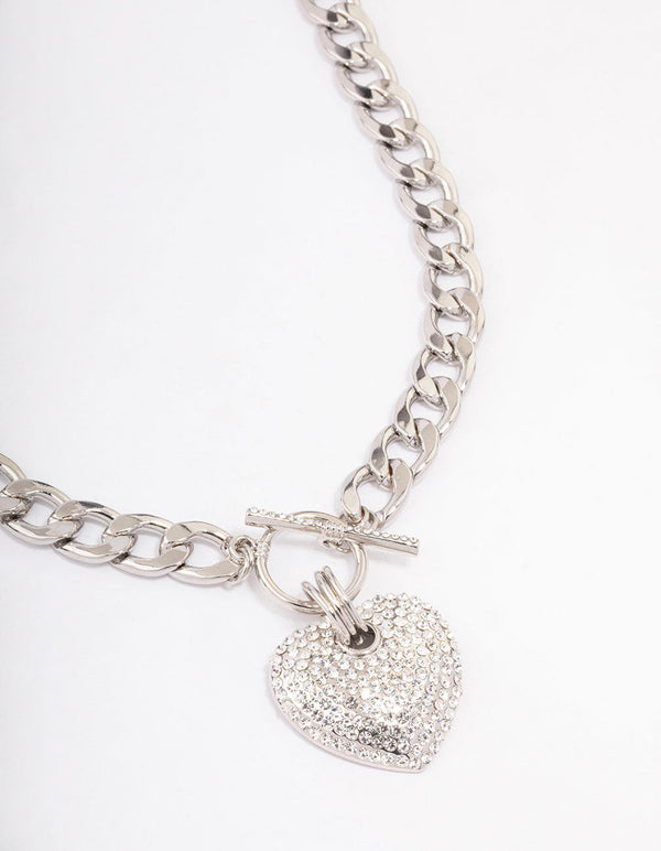 Silver Heart Chain Necklace