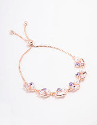 Rose Gold Diamante & Pearl Toggle Bracelet - link has visual effect only