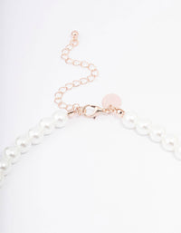 Rose Gold Pearl & Bow Jewellery Set - link has visual effect only