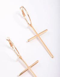 Gold Luxe Cross Hoop Earrings - link has visual effect only