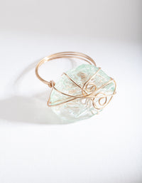 Gold Green Stone Wire Ring - link has visual effect only