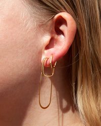 Gold Plated Sterling Silver Square Open Hoop Earrings - link has visual effect only