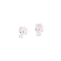 Kids Sterling Silver Enamel Cat Stud Earrings - link has visual effect only